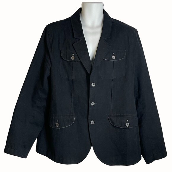 GRIND By Coffeeshop Mens Jacket Sports Coat Size‎ XXL Black Pinstripe Trandy - Picture 1 of 16